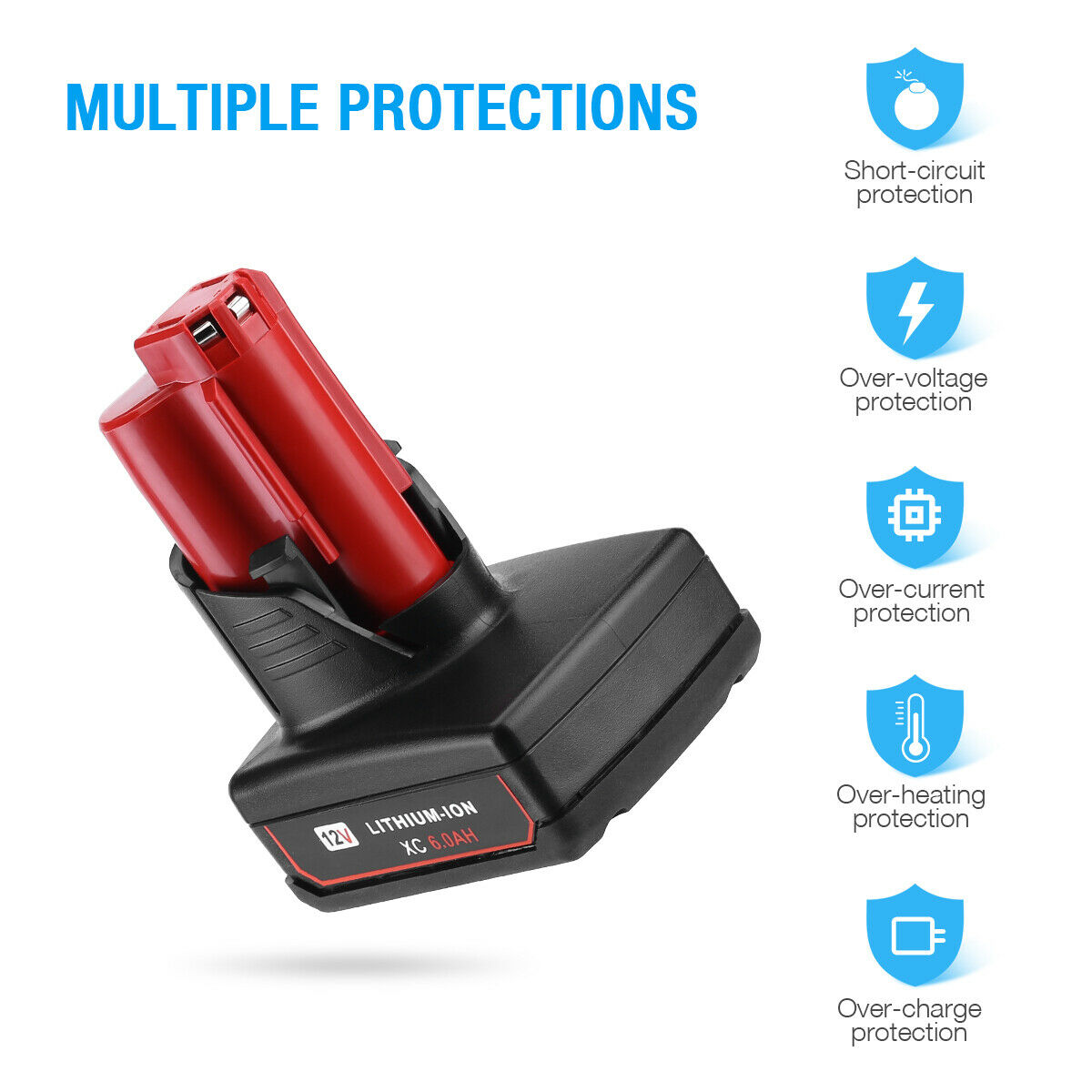 12V M12 Battery for Milwaukee Drill, Drive, Impact Wrench, Ratchet, Rotary 12V M12 Battery for Milwaukee Drill, Drive, Impact Wrench, Ratchet, Rotary
